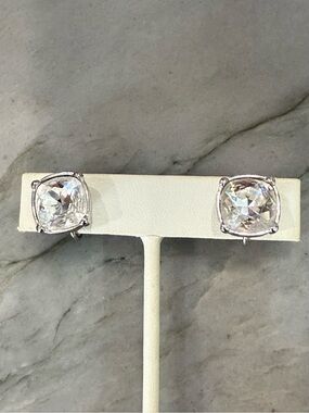 Swarovski Clear Cushion-Cut Crystal Clip Earrings